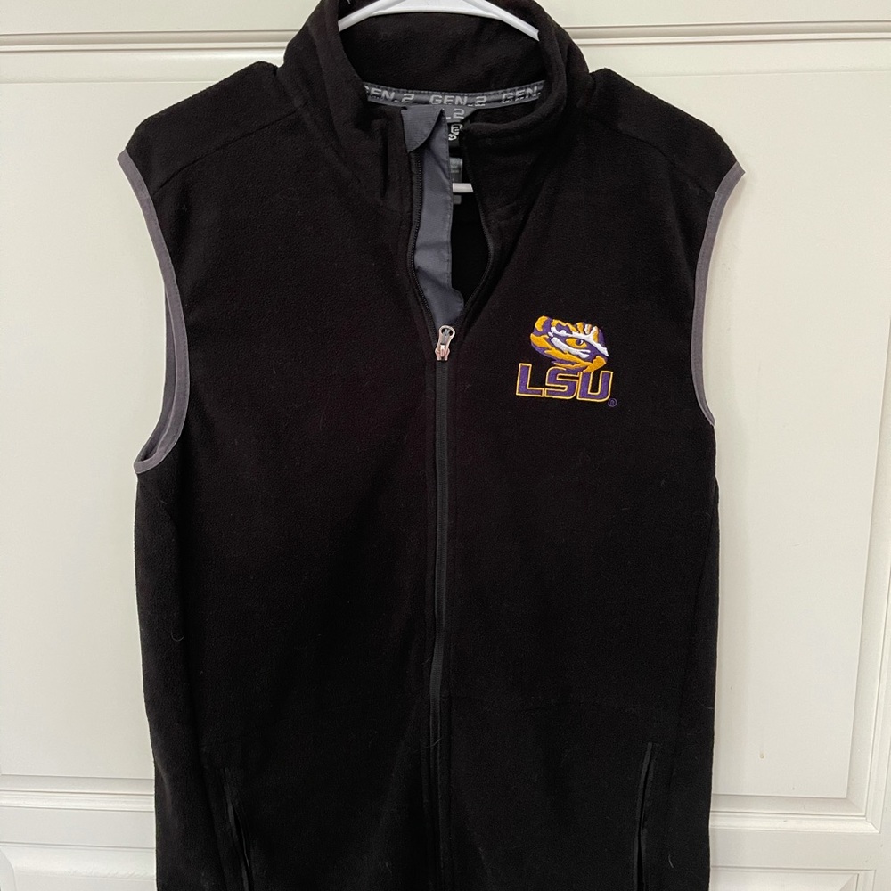Men’s LSU Gen-2 Black Fleece Vest, Size M